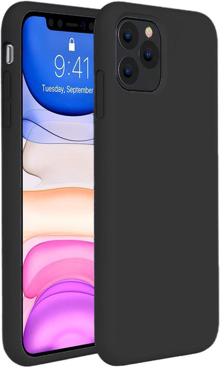 Massuzi iPhone 11 Pro Max Zwart Hoesje - Siliconen Cover - 360° Protection - Backcover - Black