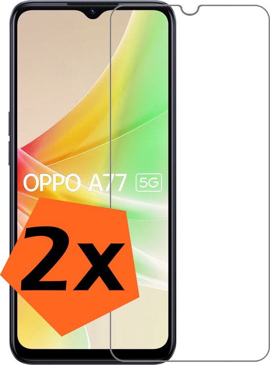 Screenprotector Geschikt voor OPPO A77 Screenprotector Bescherm Glas Tempered Glass - Screenprotector Geschikt voor OPPO A77 Screen Protector - 2 PACK