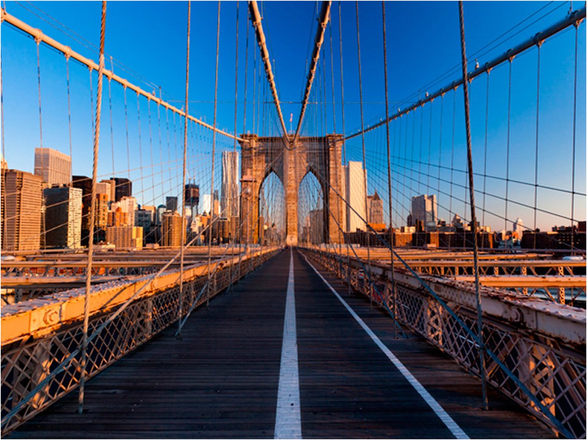 Fotobehang - Op weg naar Manhattan.