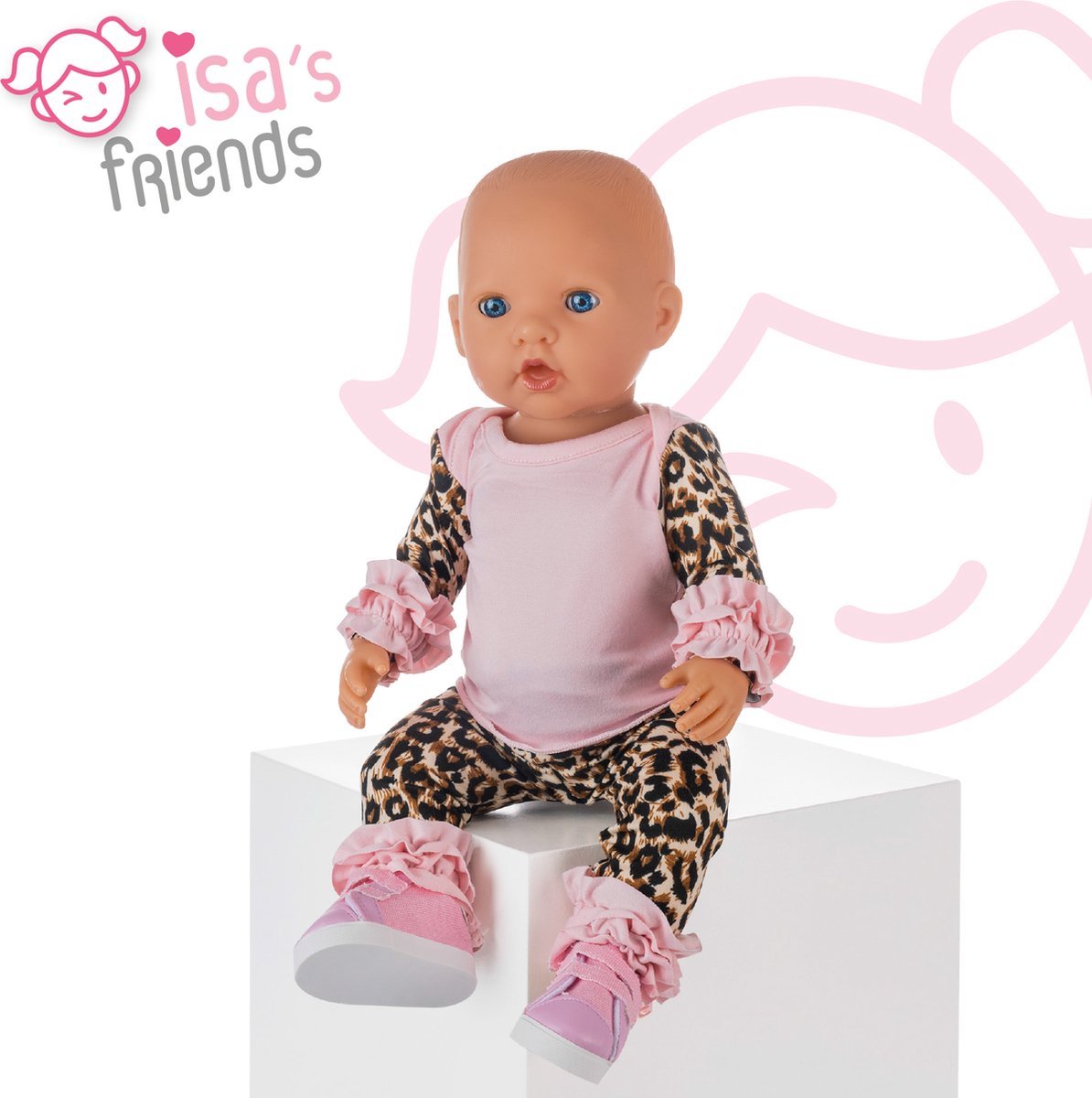 Isa's Friends® - Poppenkleding - Setje 3 outfits - Kleertjes geschikt voor o.a. BABY born - 43 cm - Geschenkverpakking — afbeelding 10