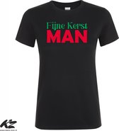 Klere-Zooi - Fijne Kerst Man - Zwart Dames T-Shirt - 4XL