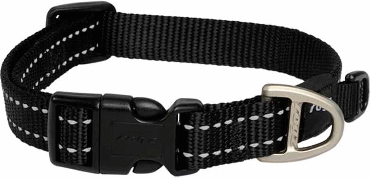 Rogz Utility Halsband Zwart - Hondenhalsband - L 34-56x2.0 Cm