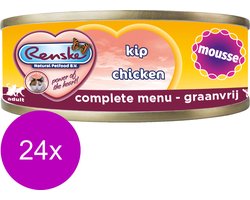 Renske Kat Mousse - Graanvrij Kip - 24x70g Natuurlijke Voeding