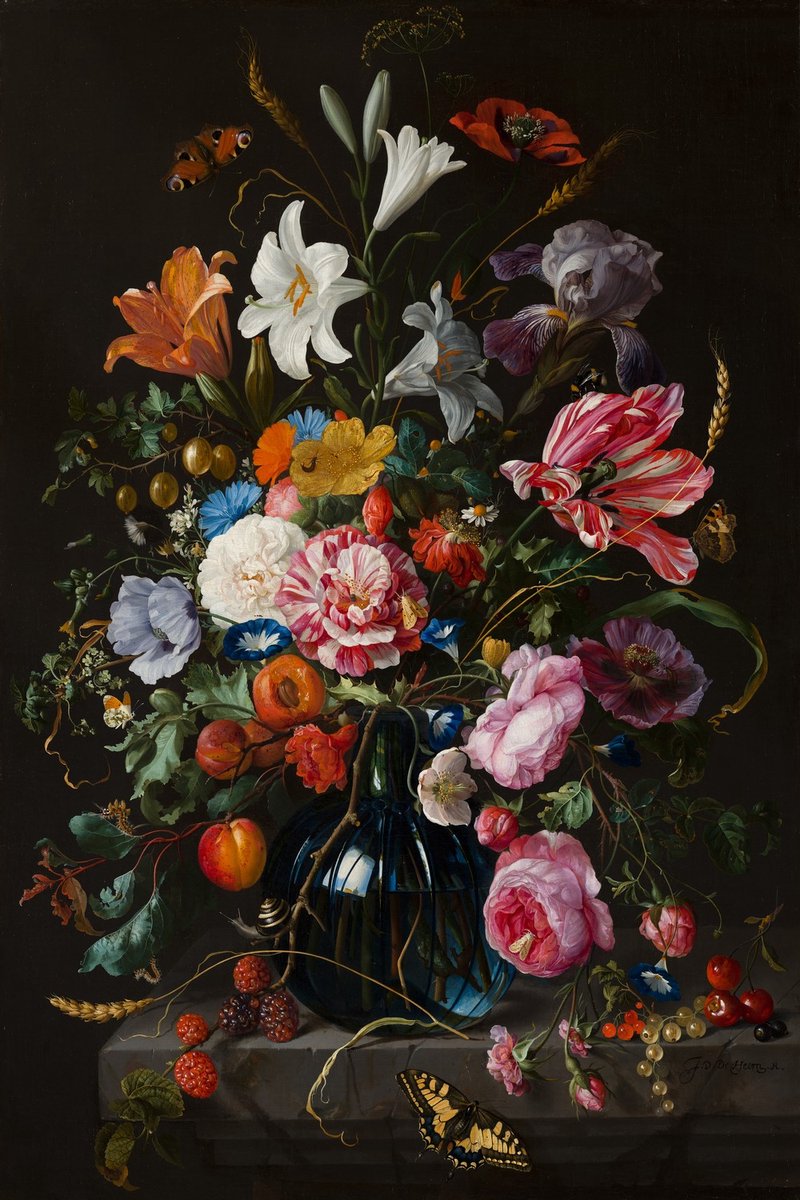 Jan Davidsz de Heem - Vaas met Bloemen (1670) Canvas Print