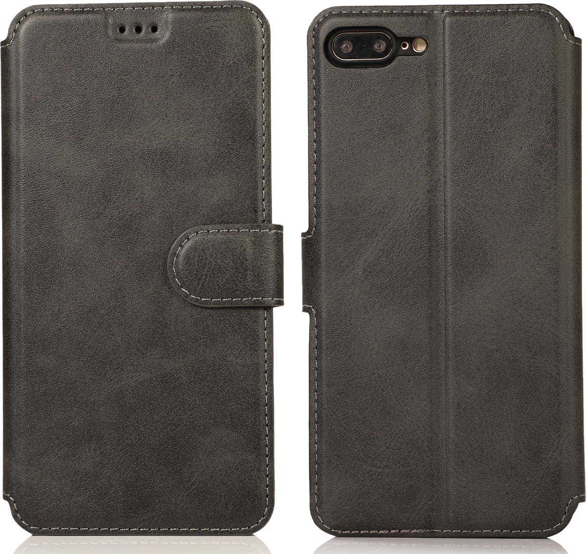 Bookcase Geschikt voor Apple iPhone 7 Plus / 8 Plus - Zwart - Pasjeshouder - Portemonnee