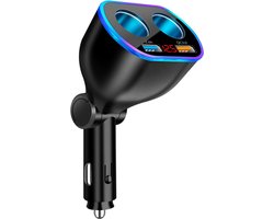 Auto Sigarettenaansteker Splitter - losse oplader - USB 2.0 A/USB 3.0 A 2 poorten - Zwart - Snellader - Splitter - Auto Lader USB
