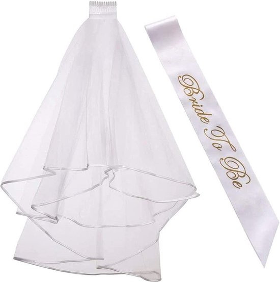 *** Bride to Be Set - Enterrement de Vie de Jeune Fille - Accessoire de Mariage - Ceinture + Voile - de Heble® ***