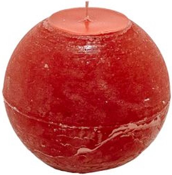 Bougie boule - rouge - diamètre 12 cm - paraffine - lot de 2