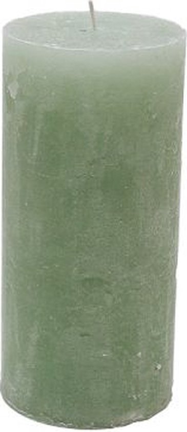 Stompkaars - licht groen - 7x15cm - parafine - set van 4