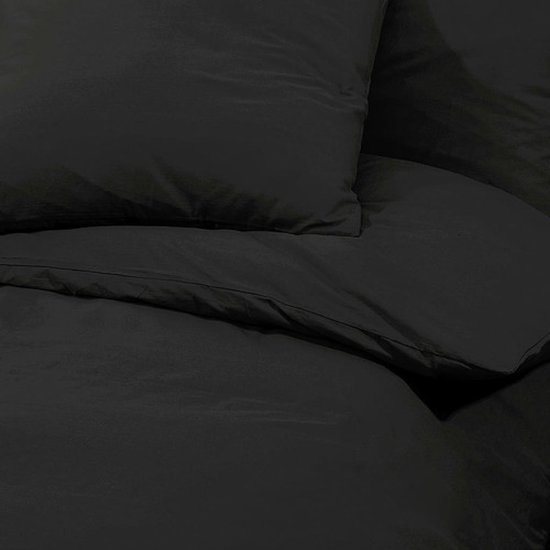 vidaXL - Dekbedovertrekset - lichtgewicht - 260x240 - cm - microvezel - zwart van Vidaxl — afbeelding 5
