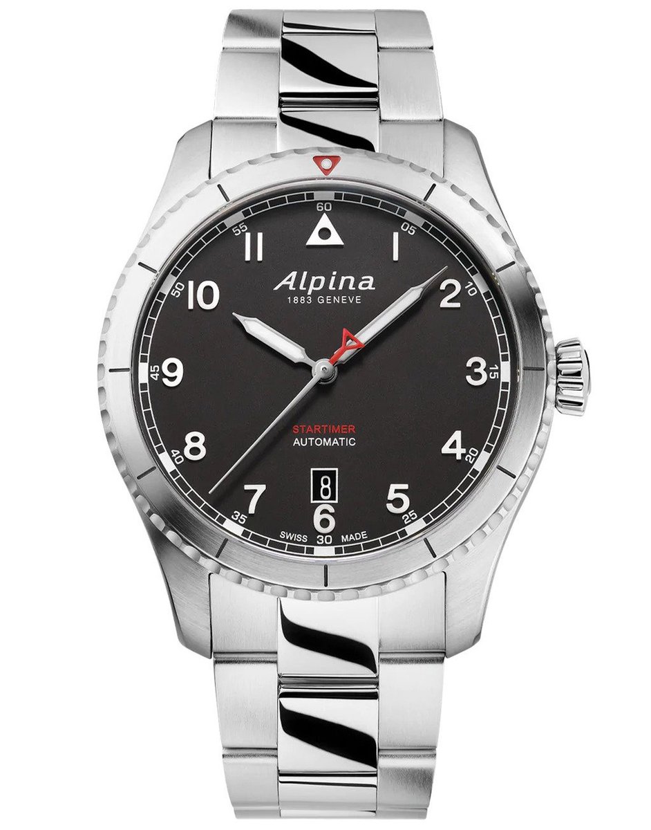 Alpina Startimer Pilot AL-525BW4S26B Horloge - Staal - Zilverkleurig - Ø 41 mm