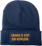 EK Kleding Wintermuts navy - Oranje is echt een kutkleur - | Oranje | EK 2024 | Voetbal | Nederland | Unisex