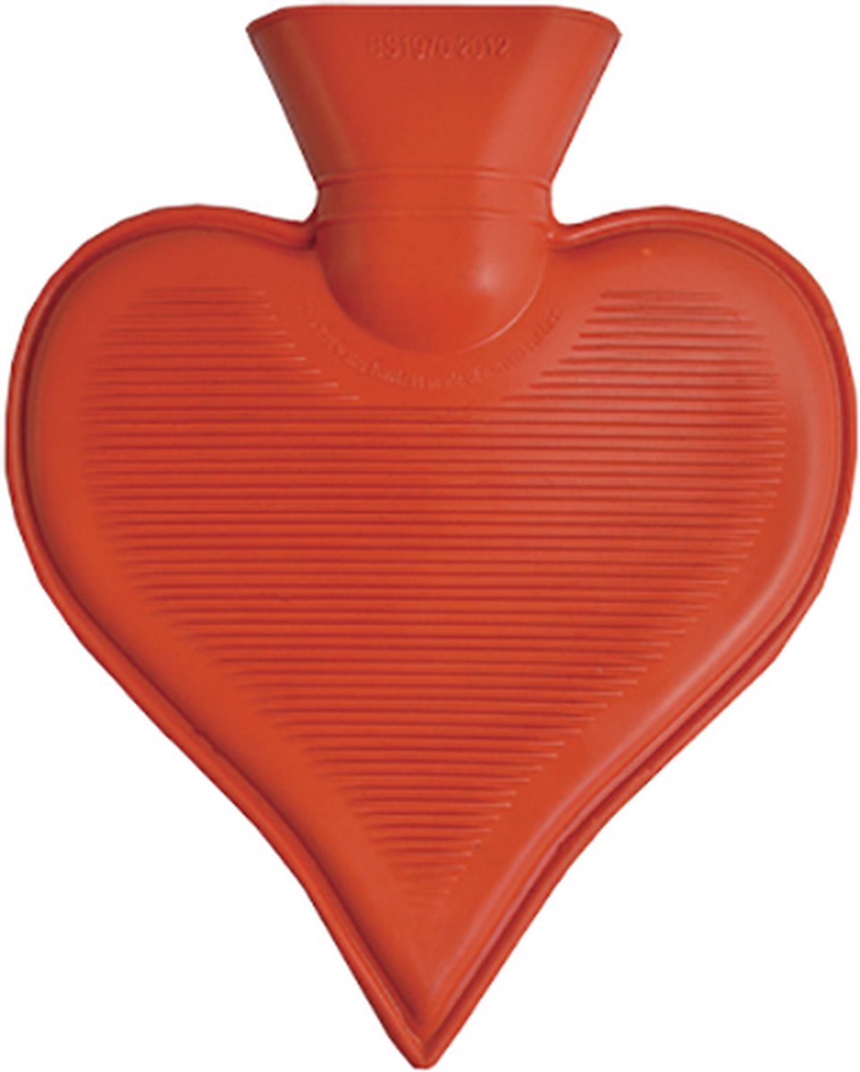 Goedkoopste Vagabond Warmwaterkruik - Klein - 0.5 Liter- Natuurrubber - Red Heart - afmeting 20 x 23 cm.