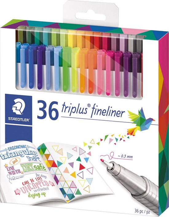 STAEDTLER 334-36 - Penna Triplus fineliner, Punta fine rinforzata in metallo 0.3 mm, Fusto triangolare ergonomico, Blu indaco, Confezione da 1
