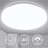 LED Badkamerverlichting - plafondlamp - witte badkamerlamp - IP44 - met 1 lichtpunt - Ø27cm - 4.000K - 840Lm - 12W