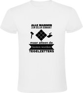 Tegelzetter | Heren T-shirt | Beroep | Werk | Bouwvakker | Metselaar | Wit