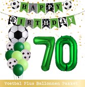 Cijfer Ballon 70 Jaar - Voetbal Ballonnen - Snoes - Pluspakket - set van 12 Sport Voetbalfan Voetbal Jongen/Meisje - Sportieve - Voetbal Vrouwen Mannen - Kinderfeestje - Verjaardag - Helium Ballon nummer 70