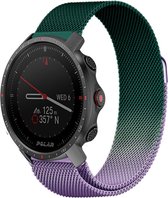 Strap-it Milanees smartwatch bandje - geschikt voor Polar Vantage M / M2 / Grit X / Grit X Pro - paars/groen