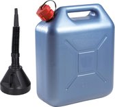 EDA Fuel jerrycan - bleu - plastique - 20 litres - avec entonnoir de remplissage - 39 cm