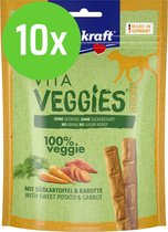 Vitakraft Vita Veggies Sticks Zoete Aardappel - hondensnack - 80 gram - 10 verpakkingen