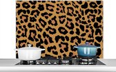 KitchenYeah - Spatscherm keuken - Dieren - Jaguar - Design - Bruin - Achterwand keuken - Spatscherm - Dierenprint - 100x65 cm