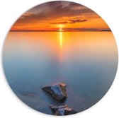 WallClassics - Plaque de Mousse PVC Cercle Mural - Soleil qui part sur l' Water - 70x70 cm Photo sur Cercle Mural (avec système d'accrochage)