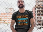 Rick & Rich - T-Shirt Music Is The Answer To Your Problems - T-shirt met opdruk - T-shirt Muziek - Tshirt Music - Zwart T-shirt - T-shirt Man - Shirt met ronde hals - T-Shirt Maat 3XL