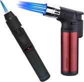Stylo Torch Noir Turbo + Silver Match Quattro Torch Rouge