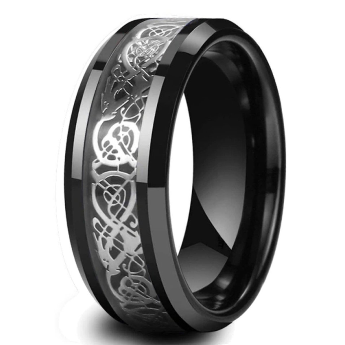 Tungsten - Wolfraam ring Viking Black