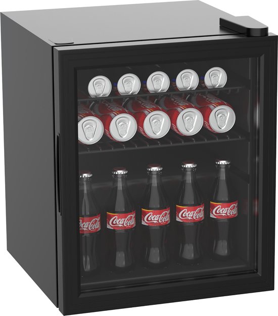 Koelkast: Mini koelkast - 50 Liter - Glasdeur - Zwart - Promoline, van het merk promo line