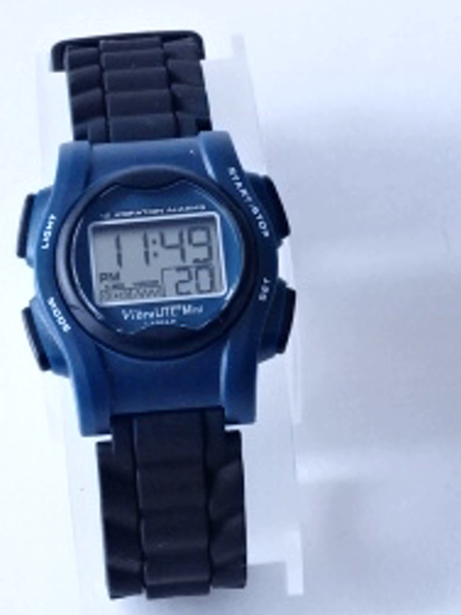 Plashorloge - herinnerings horloge - Vibralite -Mini - tot wel 12 alarmmomenten per dag -Blauw