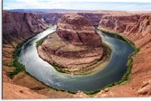 WallClassics - Dibond - Horseshoe Bend Rotsen, Arizona - 75x50 cm Foto op Aluminium (Wanddecoratie van metaal)