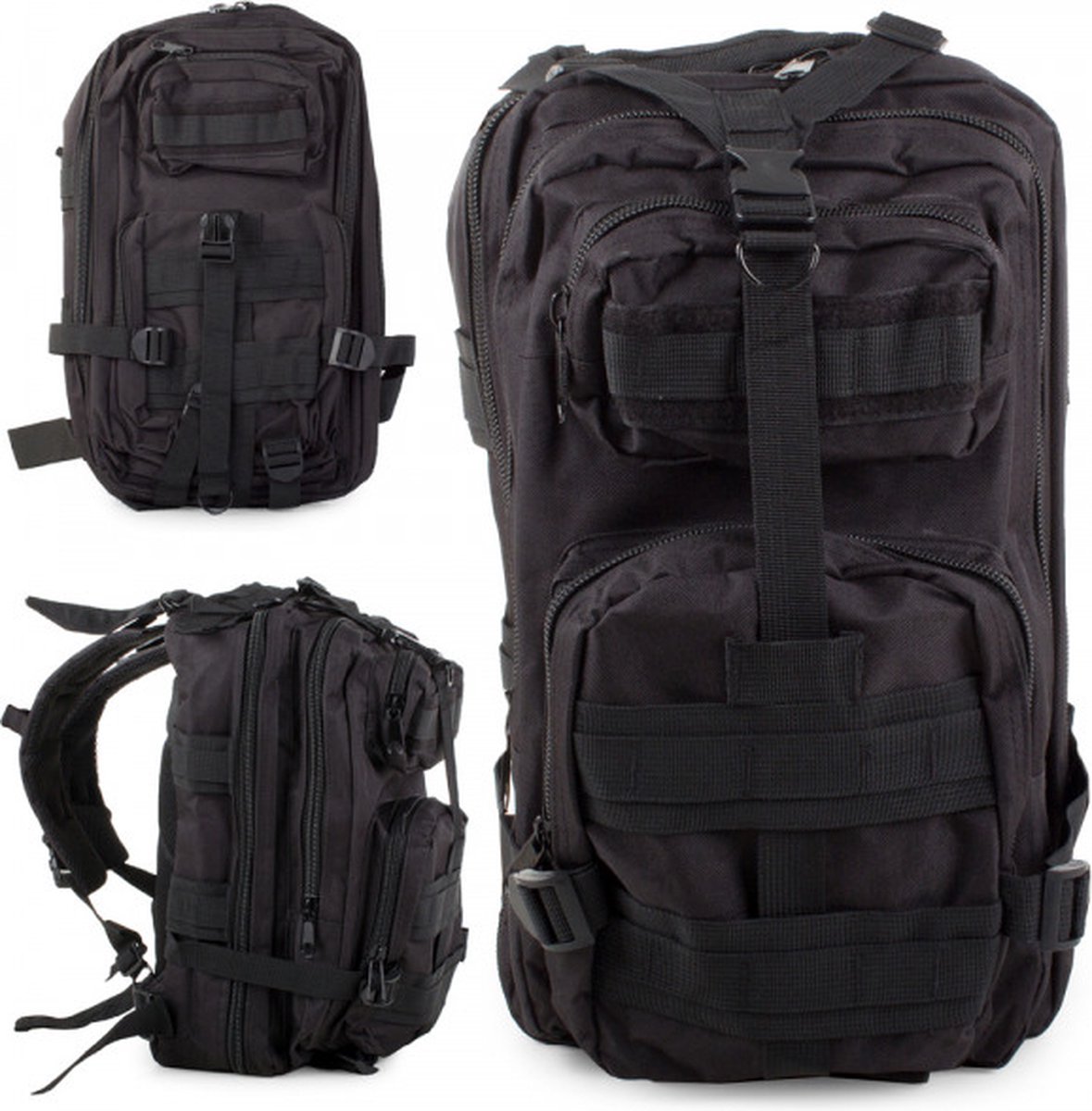 GEAR3000® - Tactical Backpack - Militaire Rugzak - 30L - Trekking Rugzak - Zwarte Editie