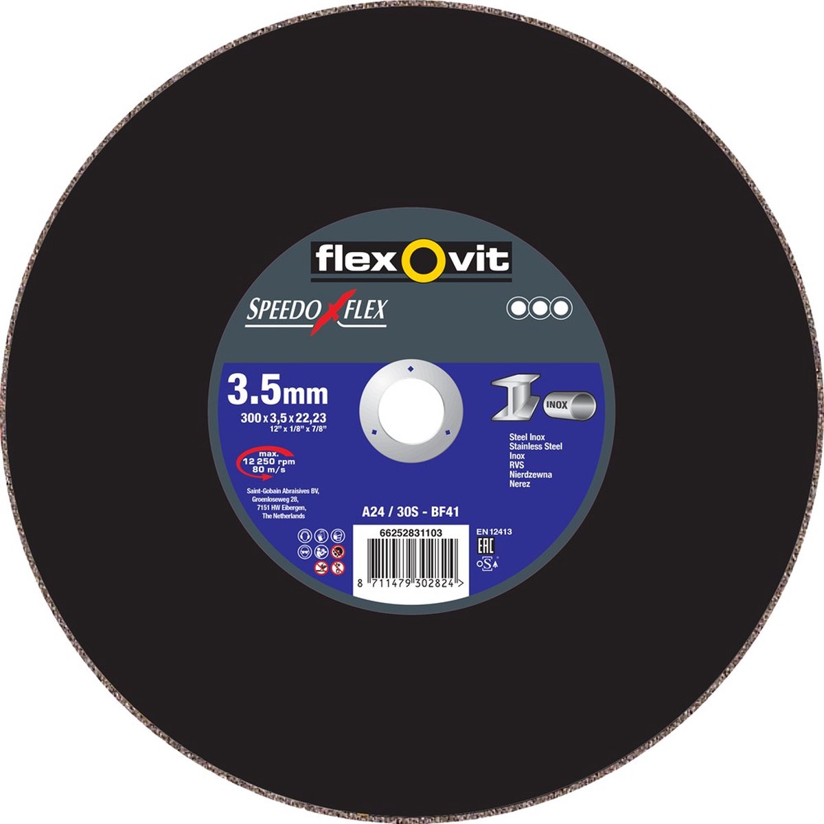 Flexovit doorslijpschijf - speedoflex - 300 x 3,5 x 20 mm - A24/3 S-BF41/80
