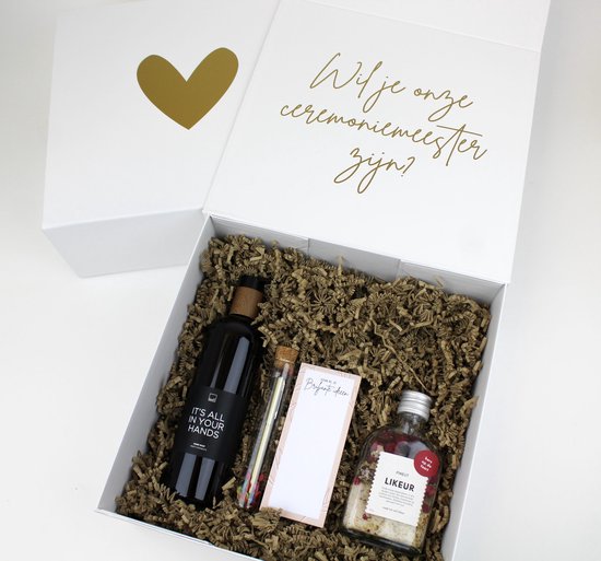 Coffret Cadeau Zwart avec Coeur Doré - Coffret Aimanté - 30 x 30 x