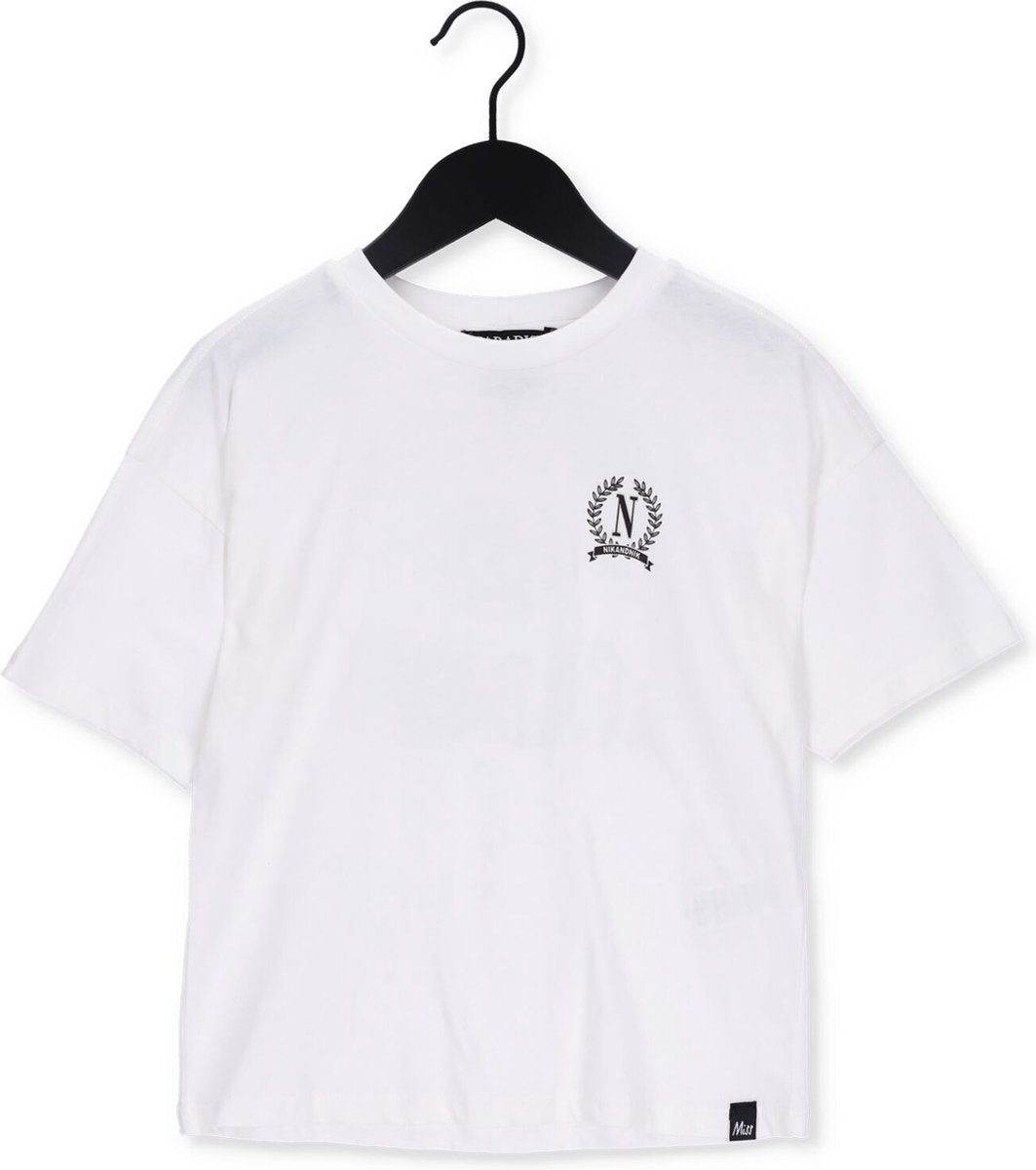 Nik & Nik Academy T-shirt Tops & T-shirts Meisjes - Shirt - Wit - Maat 140