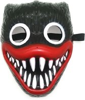 Huggy Wuggy masker - Gezichtsmasker - Verkleedmasker - Halloween - Carnaval - 17 x 23 cm - One-size - Verstelbaar - PVC - zwart