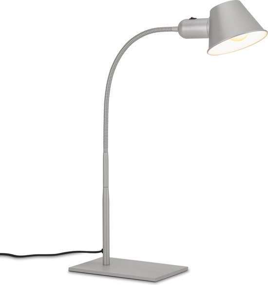 Briloner Leuchten - Lampe de table flexible, lampe de table ajustable, lampe de bureau interrupteur à bascule, 1x E27 socket max. 10 watt, incl. cordon, chrome mat, 65 cm