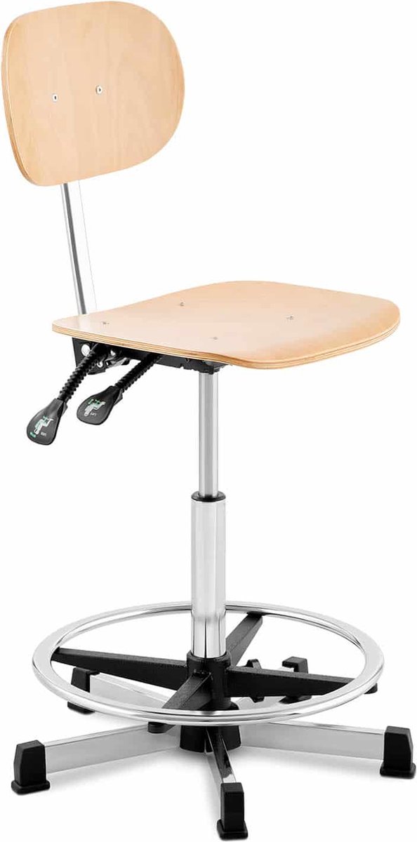 Fromm & Starck Bureaustoel - 120 kg - Wood Chrome - voetring - in hoogte verstelbaar vanaf 550 - 800 mm