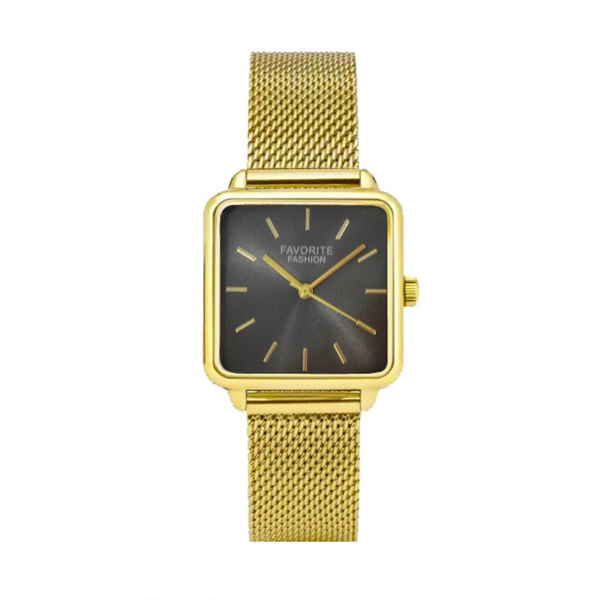 Adoree Gold - Black Mesh Horloge | Goudkleurig | Mesh Band | Ø 36 mm | Favorite Fashion