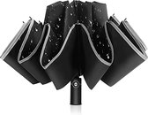 Bol.com Automatische Opvouwbare Paraplu - Omgekeerd Design - Windproof - Lichtgewicht - Reflectie - Omgekeerd Design - Zwart aanbieding