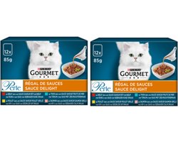 2x Gourmet Perle - Sauce Delight Vlees & Vis - Kattenvoer - 12x85g