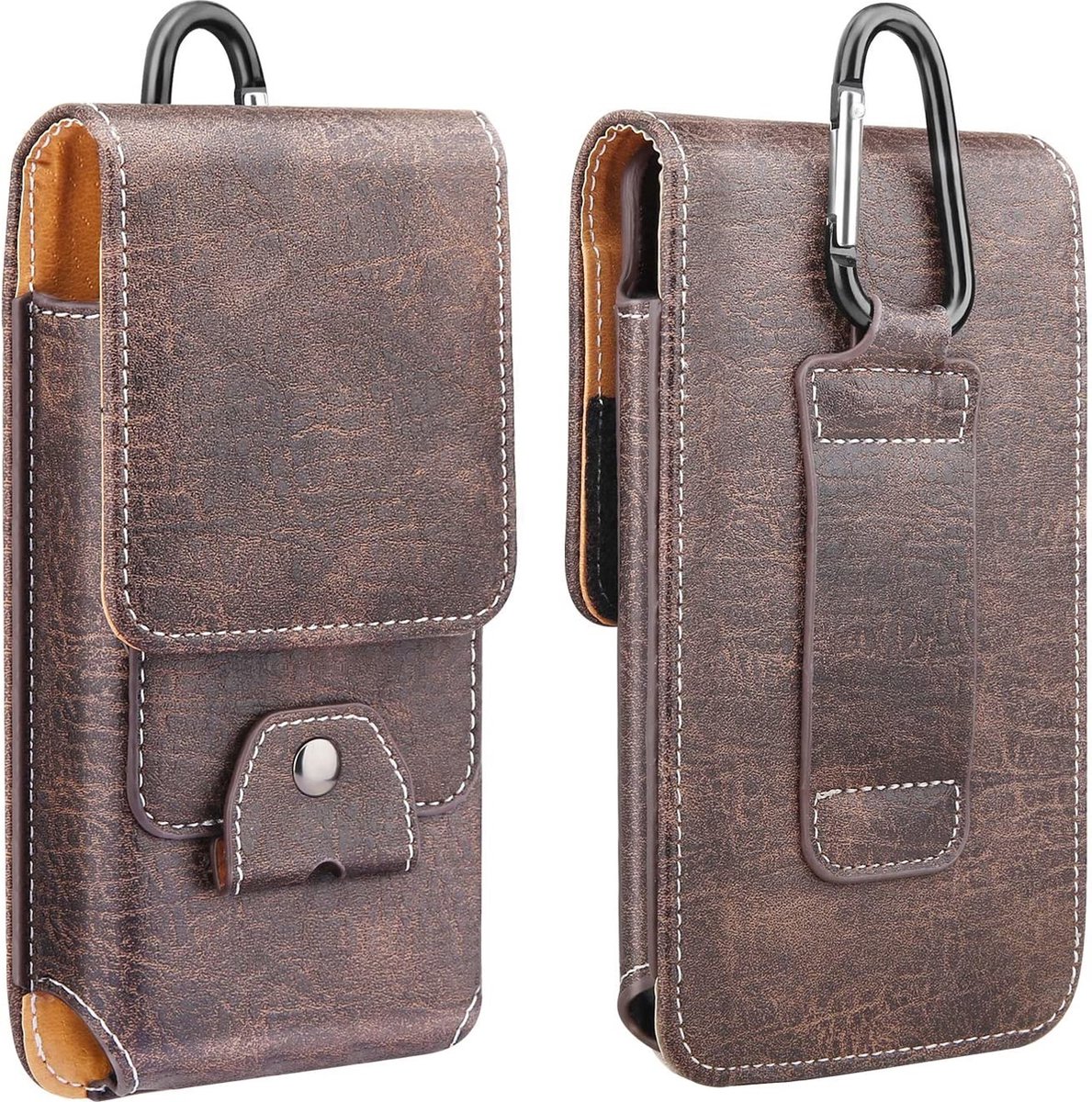 Riem Holster Hoesje - Luxe Universeel Telefoonhoesje verticale Holster 4.7 - Bruin