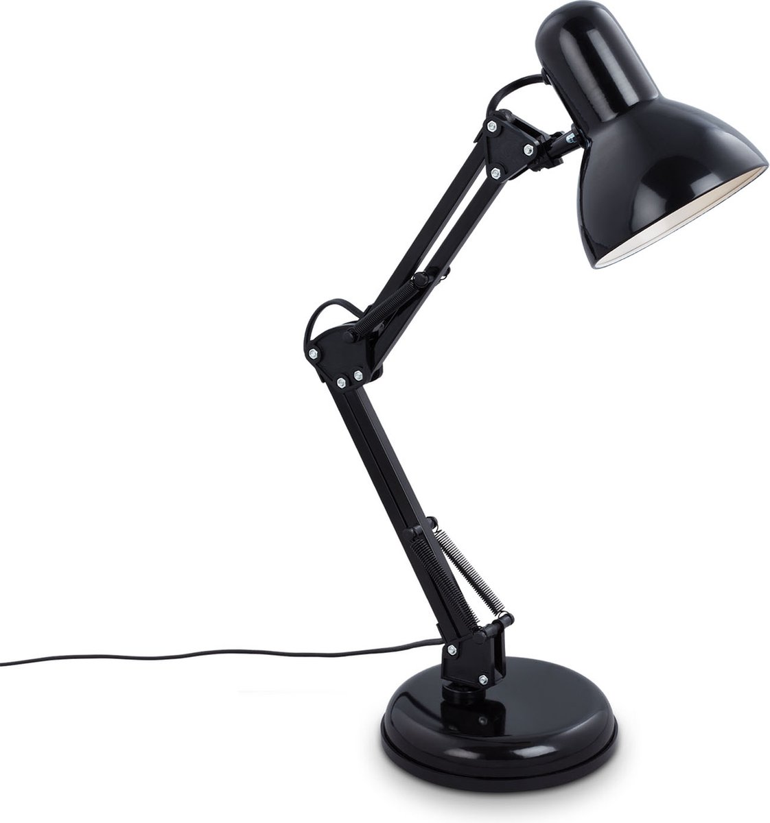 Briloner Leuchten PIXA bureaulamp tafellamp retro metaal zwaart excl. 1xE14 max. 25W arm draaibaar aan de voet 4-voudig verstelbaar draaibaar en kantelbaar