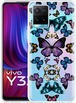 Vivo Y33s Hoesje Vlinder Symmetrie - Designed by Cazy