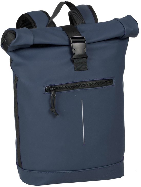 New Rebels Mart Waterafstotende Rolltop Laptop Rugzak - 15,6 inch - Donkerblauw