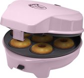 Bestron 3-in-1 cakemaker in retro-design, met 3 verwisselbare bakplaten: donut-, cupcake- en cakepopmaker, met indicatielampje & antiaanbaklaag, 700 watt, kleur: roze