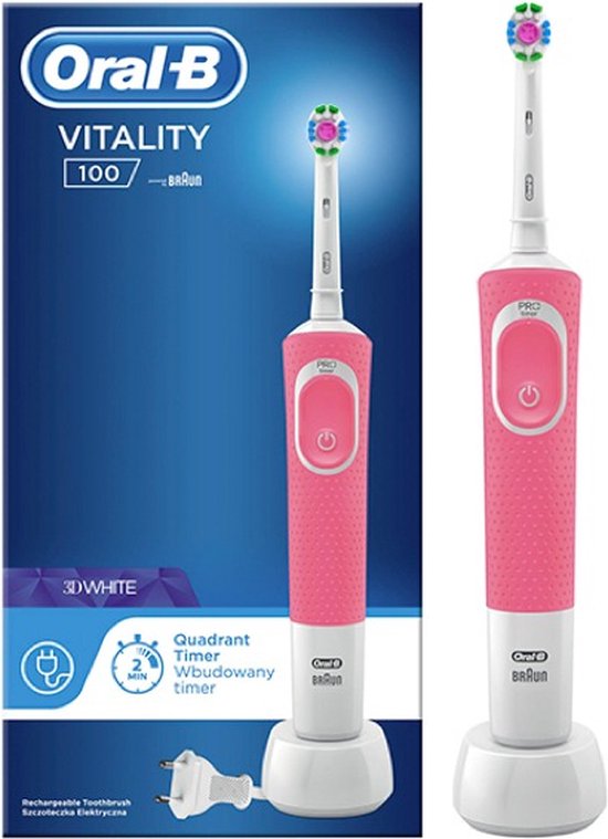 Oral-B Vitality 100 Roze CrossAction - Elektrische Tandenborstel - Powered  By Braun | bol.com
