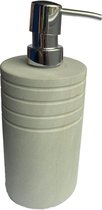 J-stone - Luxe hand zeepdispenser - natuursteen - licht grijs - cilindervormig