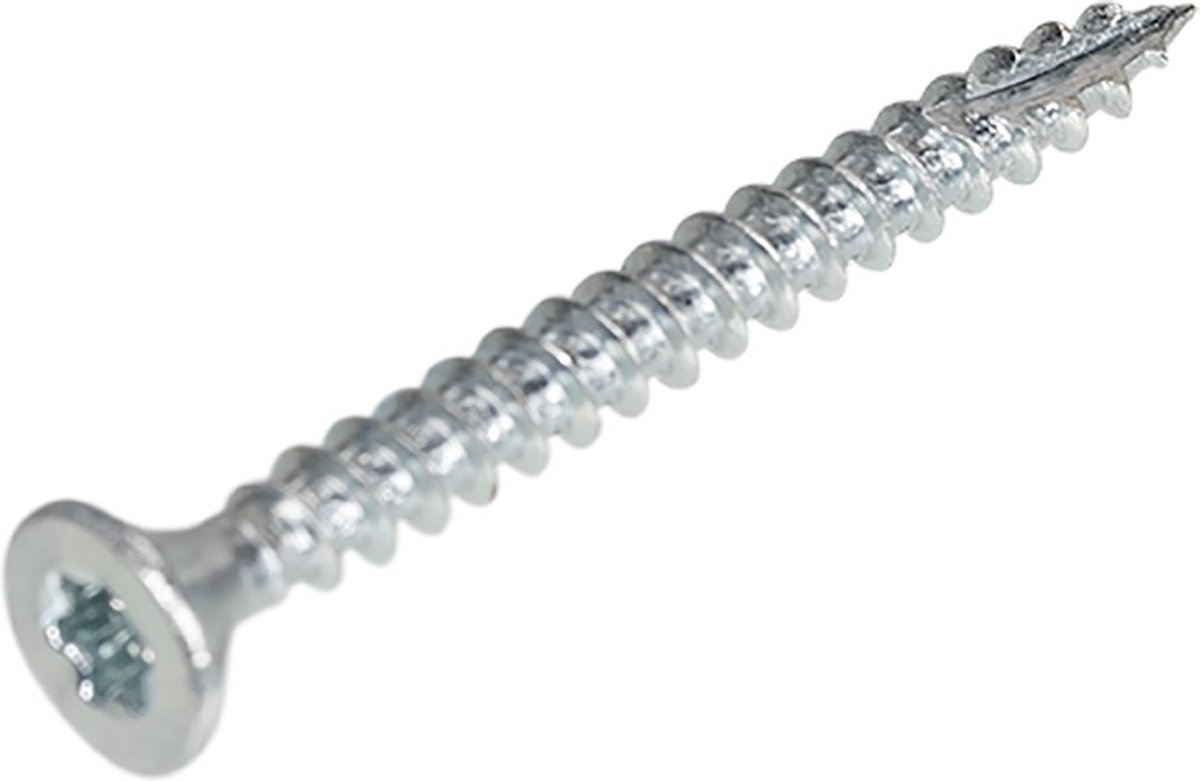 Proftec spaanplaatschroef 4x30mm - platkop - verzinkt - voldraad - T20 (Per 200 stuks)